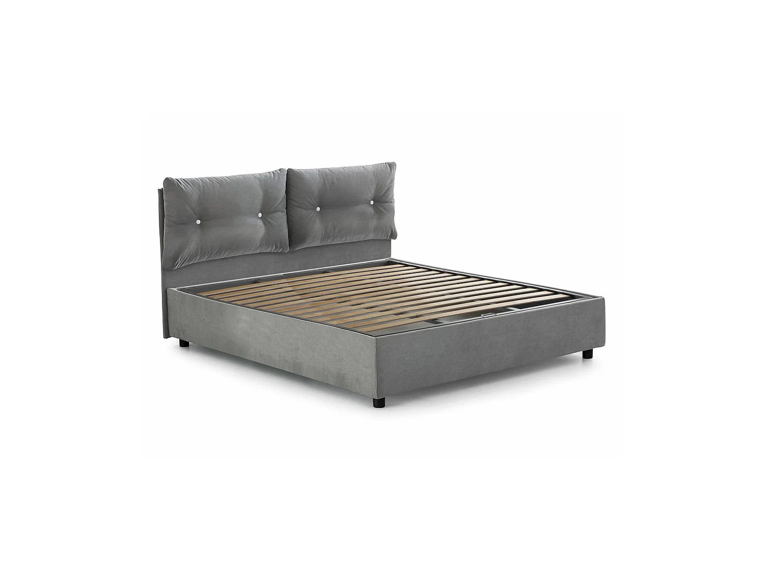 Letto Piazza e Mezza Agamennone, Sfoderabile Made in Italy, 135x205 cm Grigio