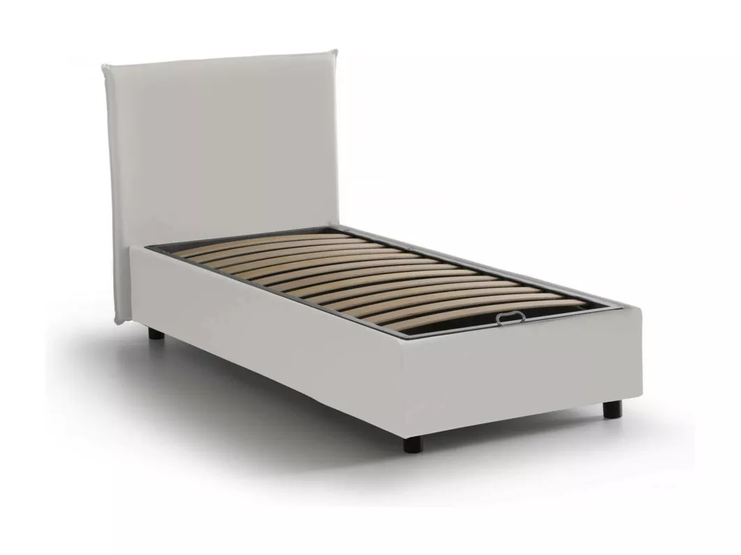 Kauf Unique Einzelbett Day, Containerbett mit Kunstlederbezug, 100% Made in Italy, Frontöffnung, passend für Matratze Cm 80x200, Weiß