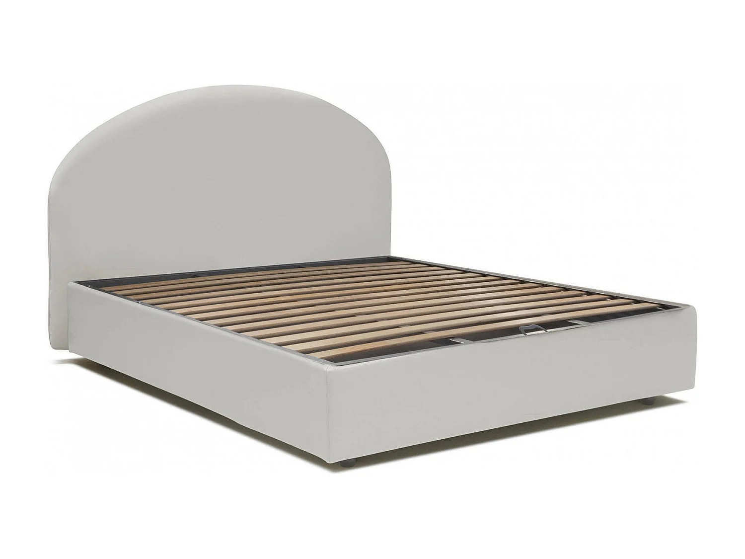 Cama de casal Dbon, Cama de armazenamento com forro de couro ecológico, 100% Fabricado na Itália, Abertura frontal, adequada para colchão de 160x200 cm, Branco