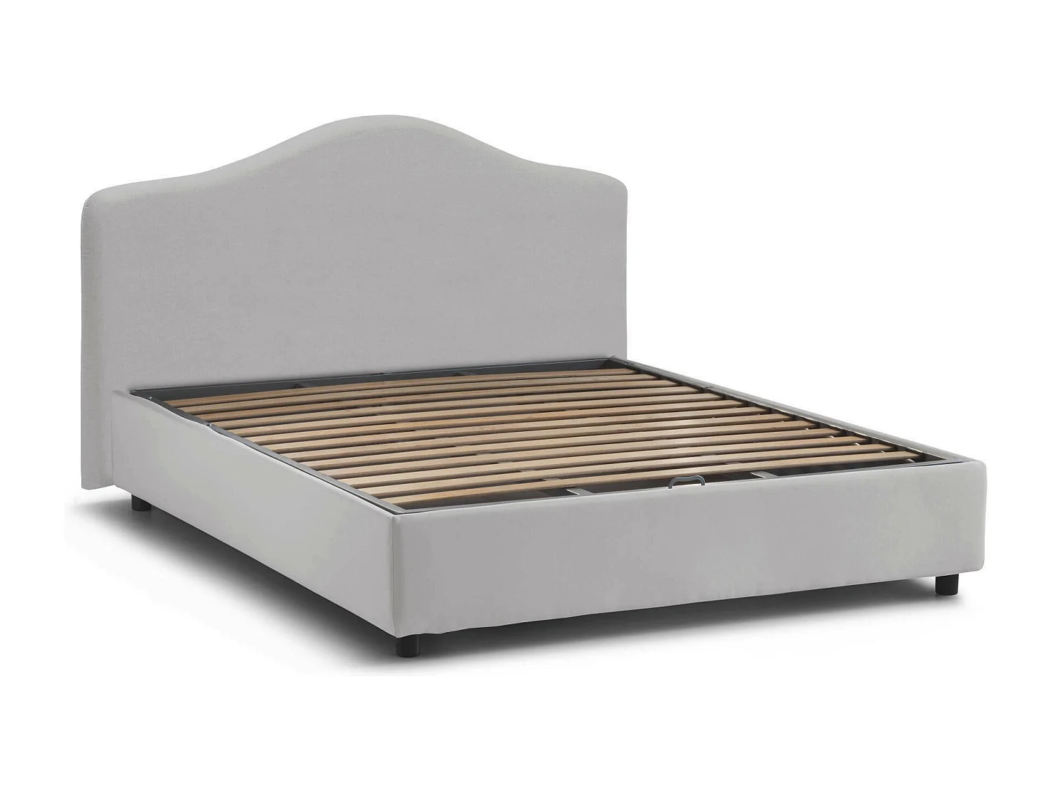 Dabda tweepersoonsbed, Opbergbed met stoffen bekleding, 100% Made in Italy, Opening aan de voorkant, inclusief matras 160x190 cm, Wit