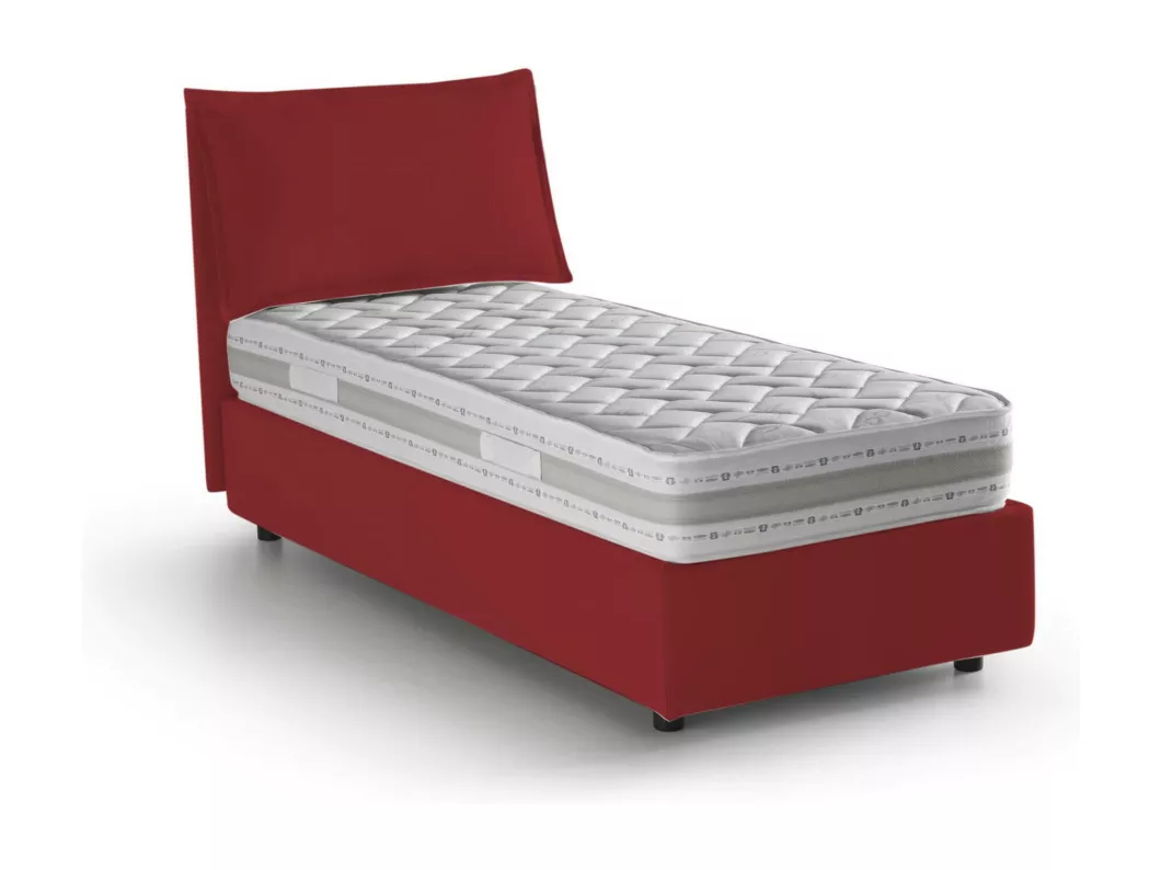 Kauf Unique Einzelbett Dmarcon, Containerbett mit Stoffbespannung, 100% Made in Italy, Frontöffnung, inklusive Matratze 80x200 cm, Rot