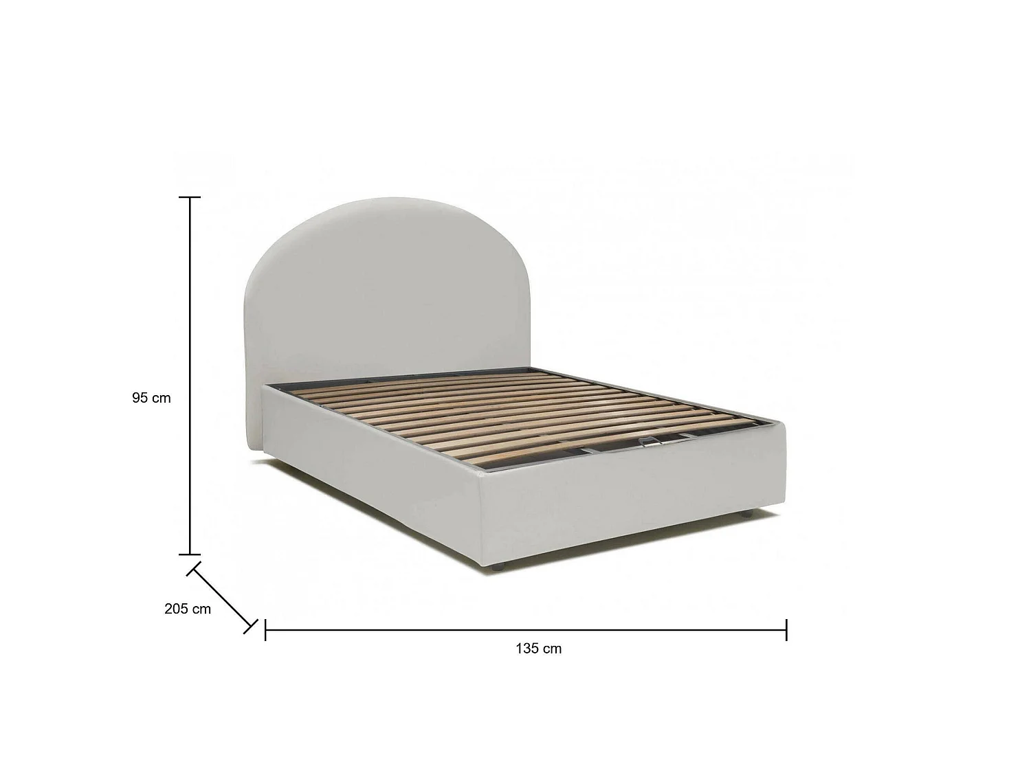 Dbijo tweepersoonsbed, opbergbed met eco-lederen bekleding, 100% Made in Italy, opening aan de voorzijde, geschikt voor matras 120x190 cm, wit