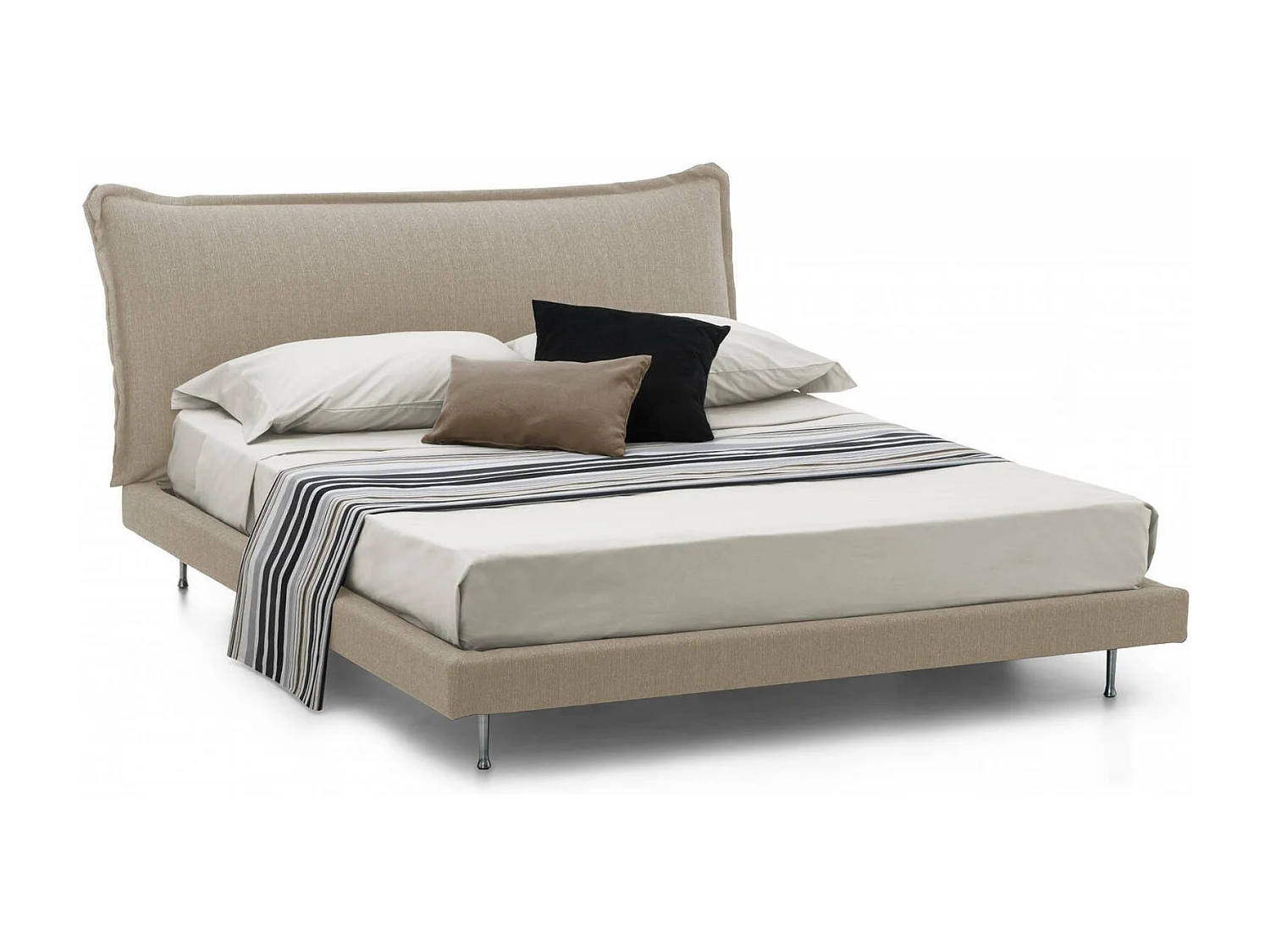 Letto Matrimoniale Arcore, Contenitore Made in Italy, 180x210 cm Beige