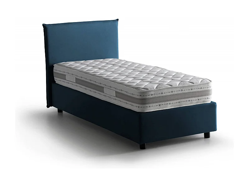 Letto Singolo Arminius, Materasso Incluso Made in Italy, 105x205 cm blu