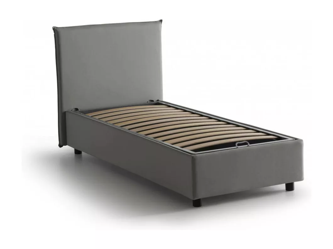 Kauf Unique Einzelbett Dbasell, Containerbett mit Stoffbespannung, 100% Made in Italy, Frontöffnung, passend für Matratze Cm 90x200, Grau