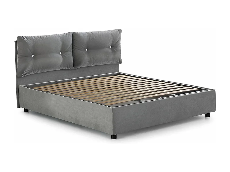 Talamo Italia - Letto singolo Amaro, adatto per materasso Cm 80x190, Grigio