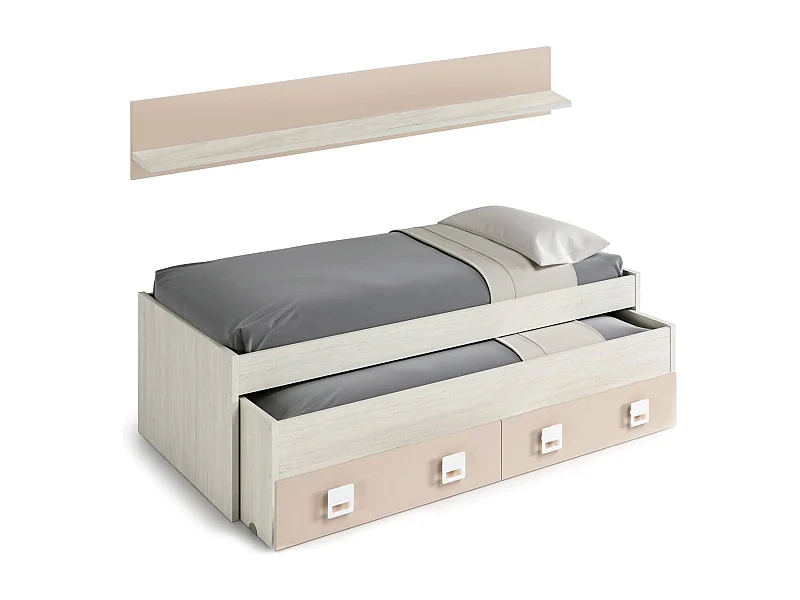 Letto per Bambini Asi, Contenitore, 96x199 cm Bianco, Lettino