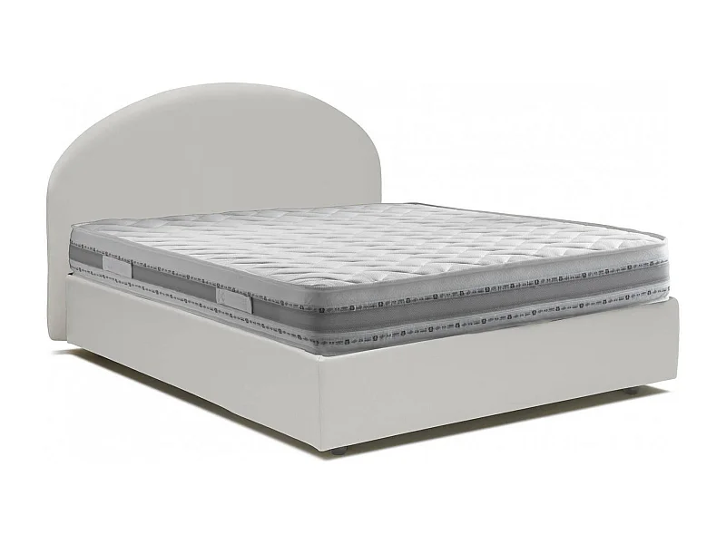 Letto Matrimoniale Adelfia, Materasso Incluso Made in Italy, 175x205 cm Bianco