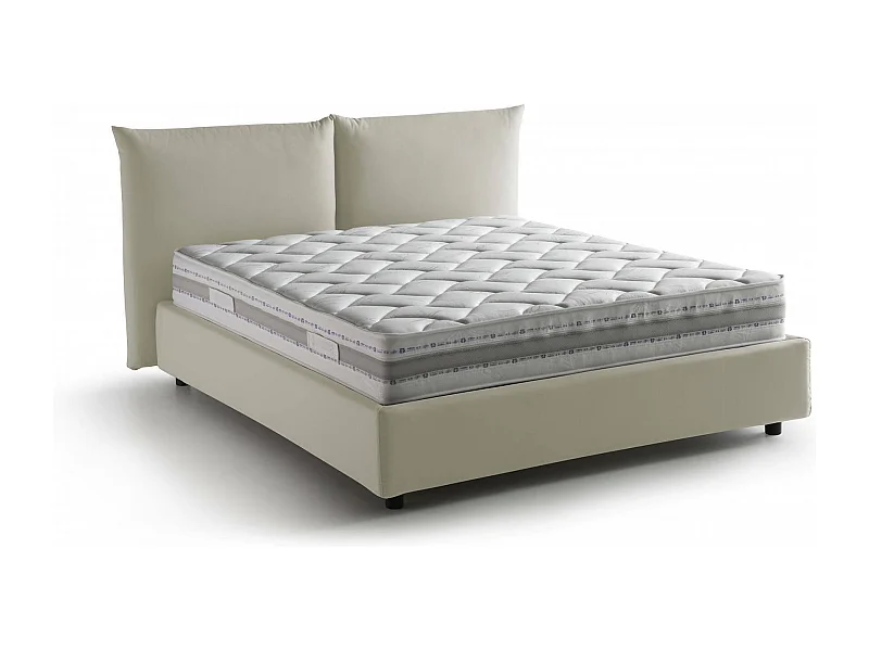Letto Matrimoniale Arpino, Materasso Incluso Made in Italy, 190x215 cm Beige