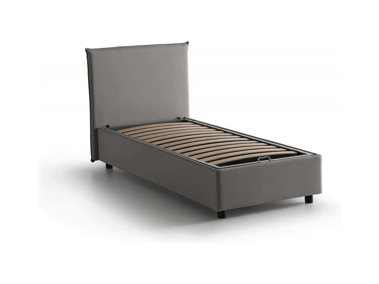 Talamo Italia - Letto singolo Alison, con materasso Cm 90x200 incluso, Grigio