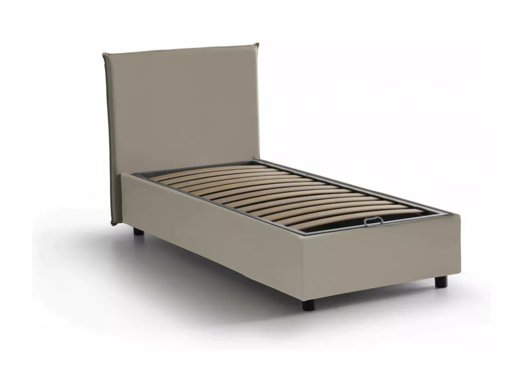 Kauf Unique Einzelbett Daram, Containerbett mit Kunstlederbezug, 100% Made in Italy, Seitliche Öffnung, passend für Matratze Cm 80x190, Turteltaube