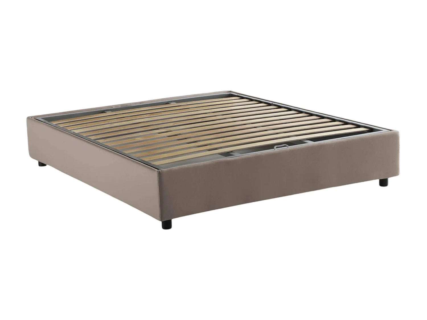 Ddurant tweepersoonsbed, Opbergbed met stoffen bekleding, 100% Made in Italy, Opening aan de voorkant, inclusief matras 140x200 cm, Taupe