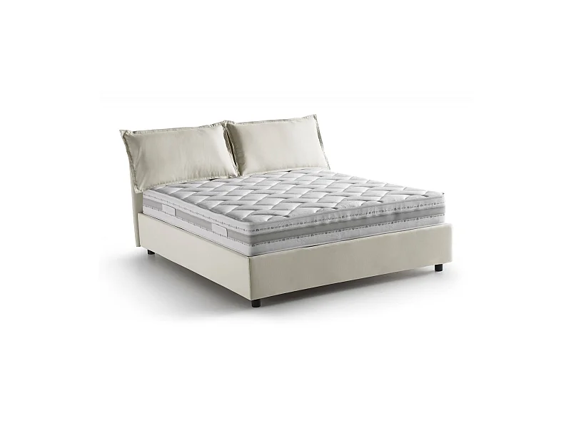 Letto Matrimoniale Amelinda, Materasso Incluso Made in Italy, 175x205 cm Beige