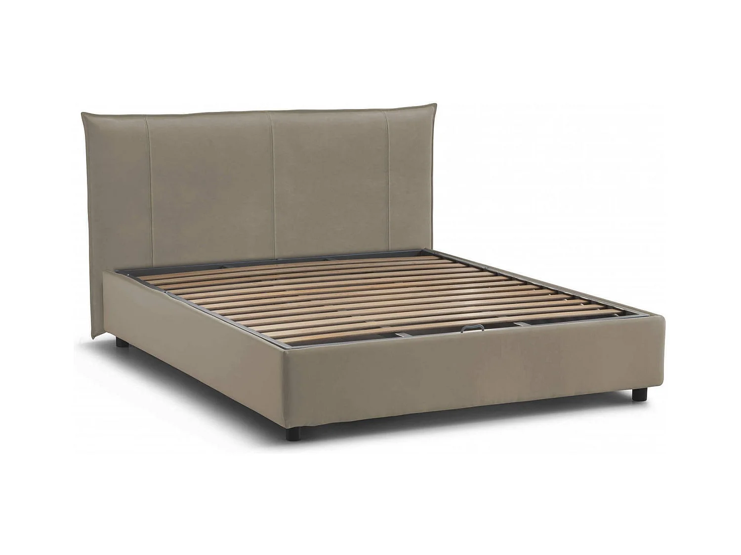 Lit double Dbadel, Lit coffre avec revêtement en tissu, 100% Made in Italy, Ouverture frontale, adapté pour matelas 160x190 cm, Taupe