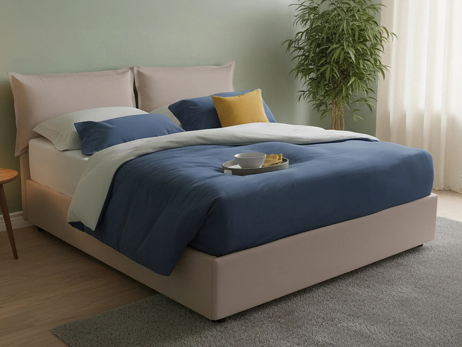 Lit double Dharrou, Lit coffre avec revêtement en éco-cuir, 100% Made in Italy, Ouverture frontale, adapté pour matelas 140x190 cm, gris tourterelle
