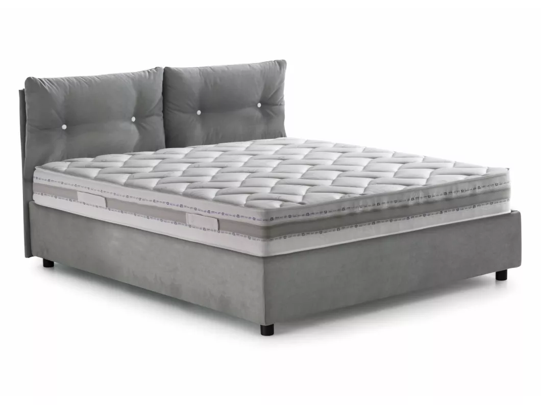 Kauf Unique Einzelbett Daasba, Containerbett mit Stoffbespannung, 100% Made in Italy, Frontöffnung, inklusive Matratze 80x190 cm, Grau