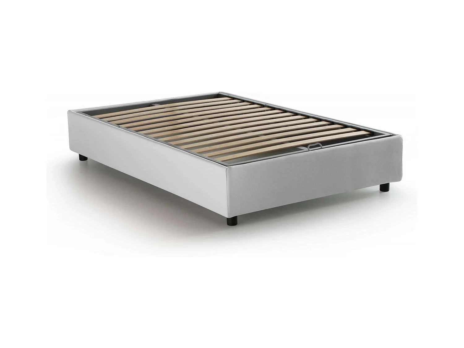 Daronic tweepersoonsbed, opbergbed met stoffen bekleding, 100% Made in Italy, zijopening, geschikt voor matras 120x190 cm, Wit