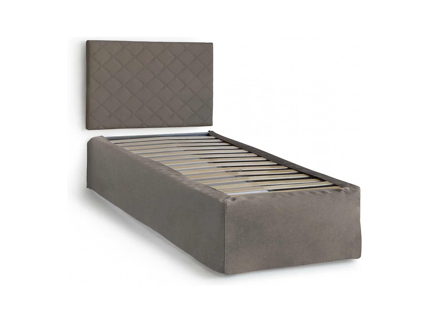Talamo Italia - Letto singolo Accu, per materasso da Cm 80x190, Tortora