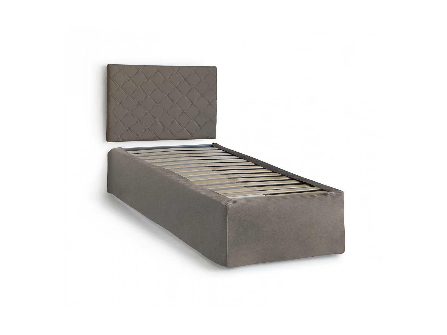 Letto Singolo Accu, Sfoderabile Made in Italy, 5x90 cm Grigio Tortora