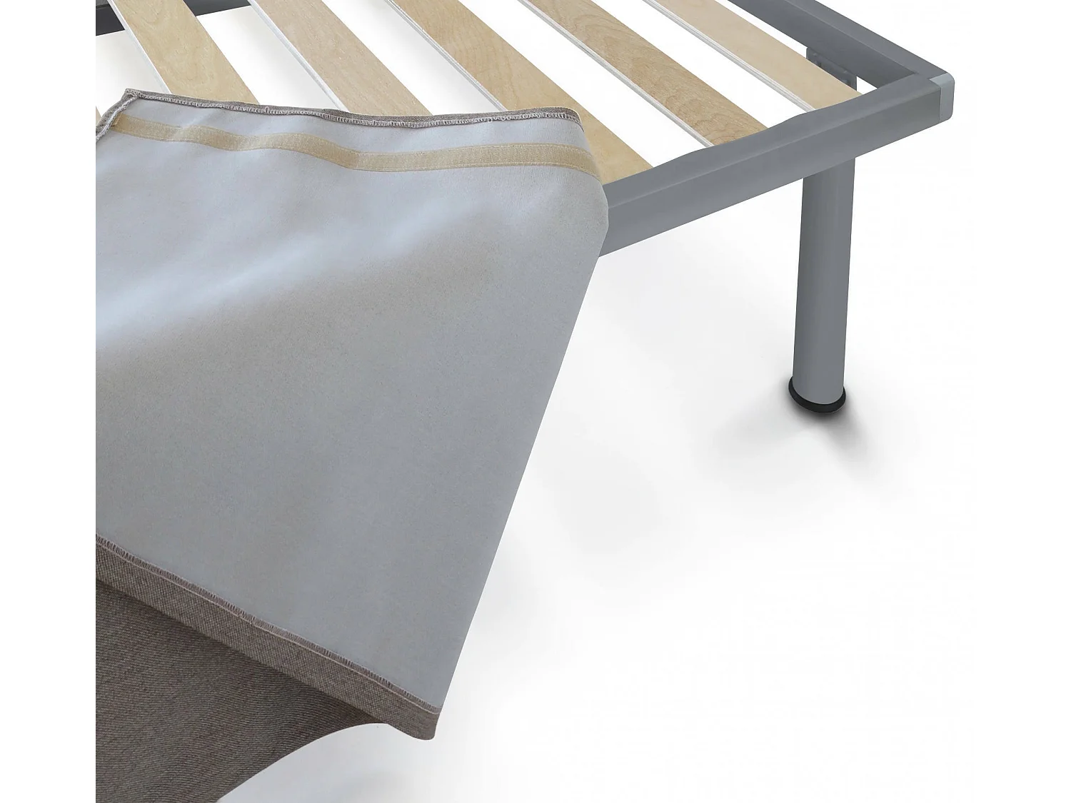 Letto Singolo Accu, Sfoderabile Made in Italy, 5x90 cm Grigio Tortora
