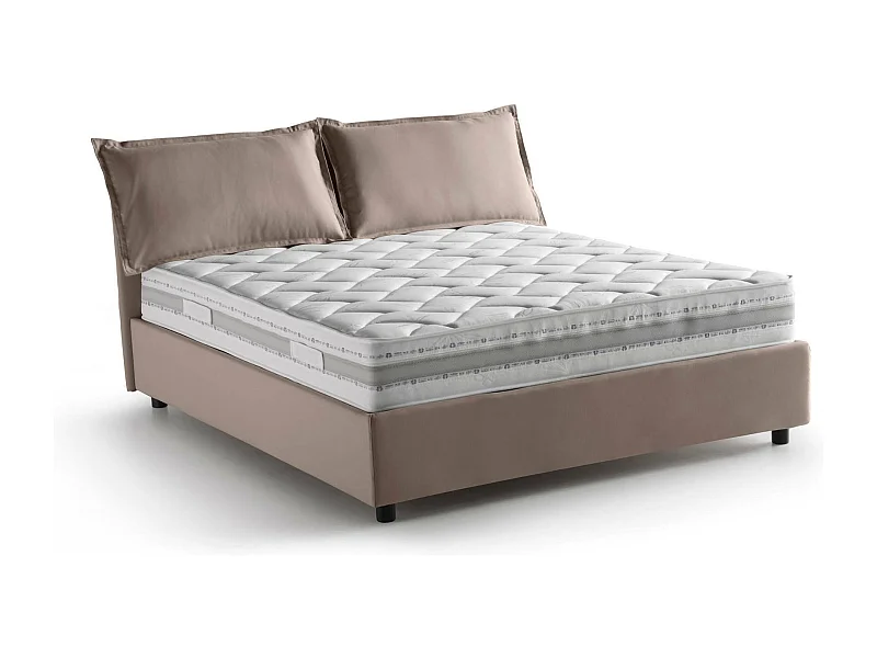 Letto Matrimoniale Amelinda, Materasso Incluso Made in Italy, 175x205 cm Grigio Tortora