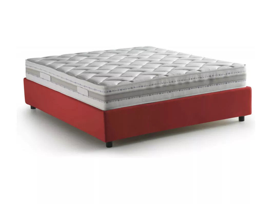 Kauf Unique Doppelbett Deusep, Containerbett mit Stoffbespannung, 100% Made in Italy, Frontöffnung, inklusive Matratze Cm 160x200, Rot