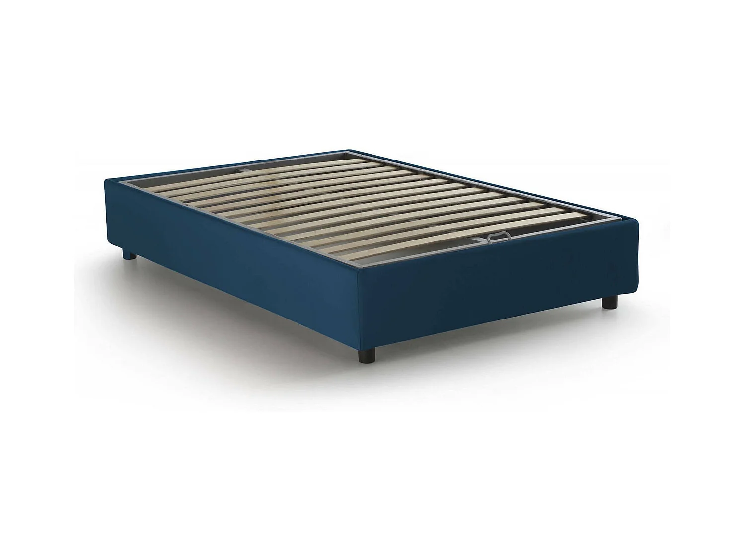Daronic tweepersoonsbed, opbergbed met stoffen bekleding, 100% Made in Italy, zijopening, geschikt voor matras 120x190 cm, blauw
