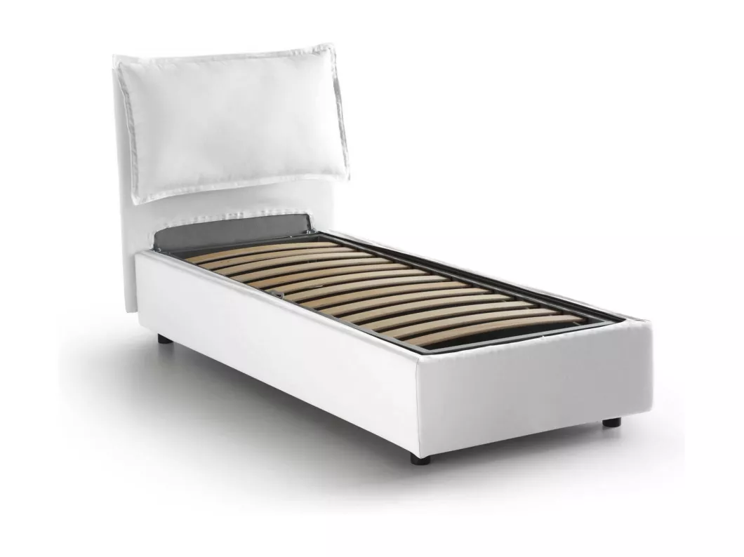 Kauf Unique Einzelbett Dasenci, Containerbett mit Stoffbespannung, 100% Made in Italy, Frontöffnung, passend für Matratze Cm 90x200, Weiß