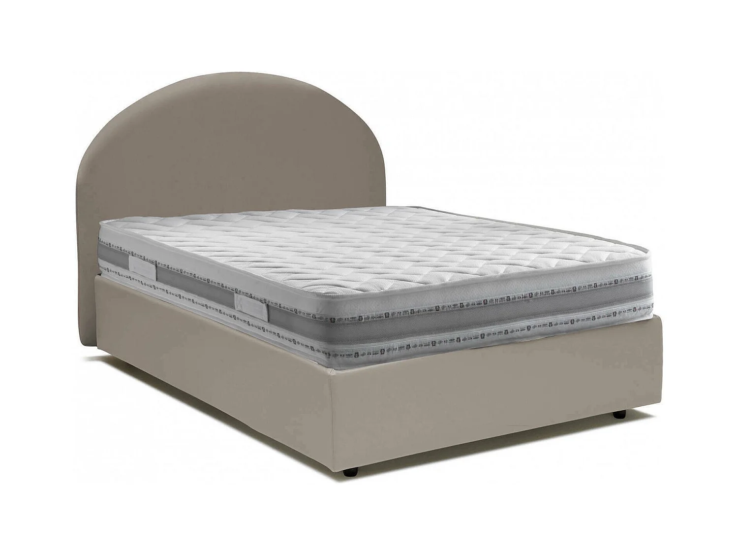 Dbisol tweepersoonsbed, opbergbed met bekleding van eco-leer, 100% Made in Italy, opening aan de voorkant, inclusief matras 120x190 cm, duifgrijs