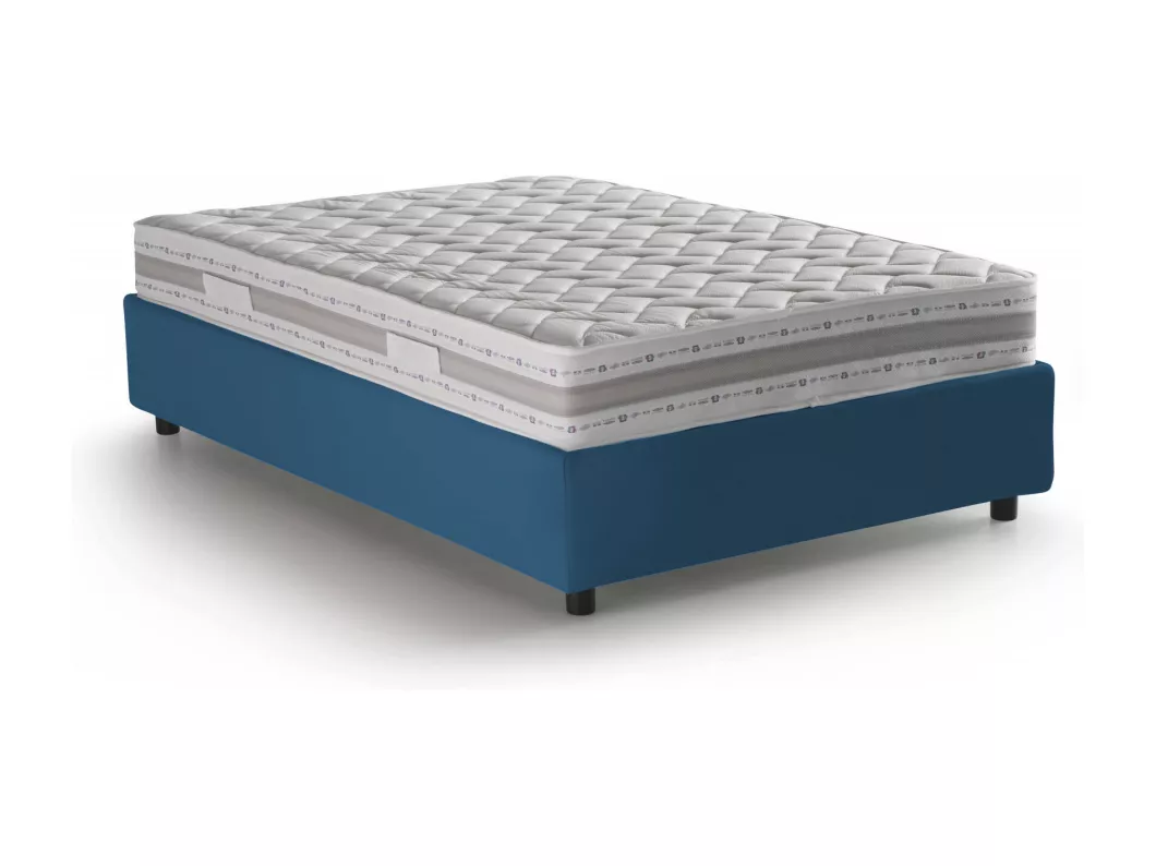 Kauf Unique Quadratisches und halbes Bett Ddibar, Containerbett mit Stoffbespannung, 100% Made in Italy, Seitliche Öffnung, inklusive Matratze Cm 120x190, Blau