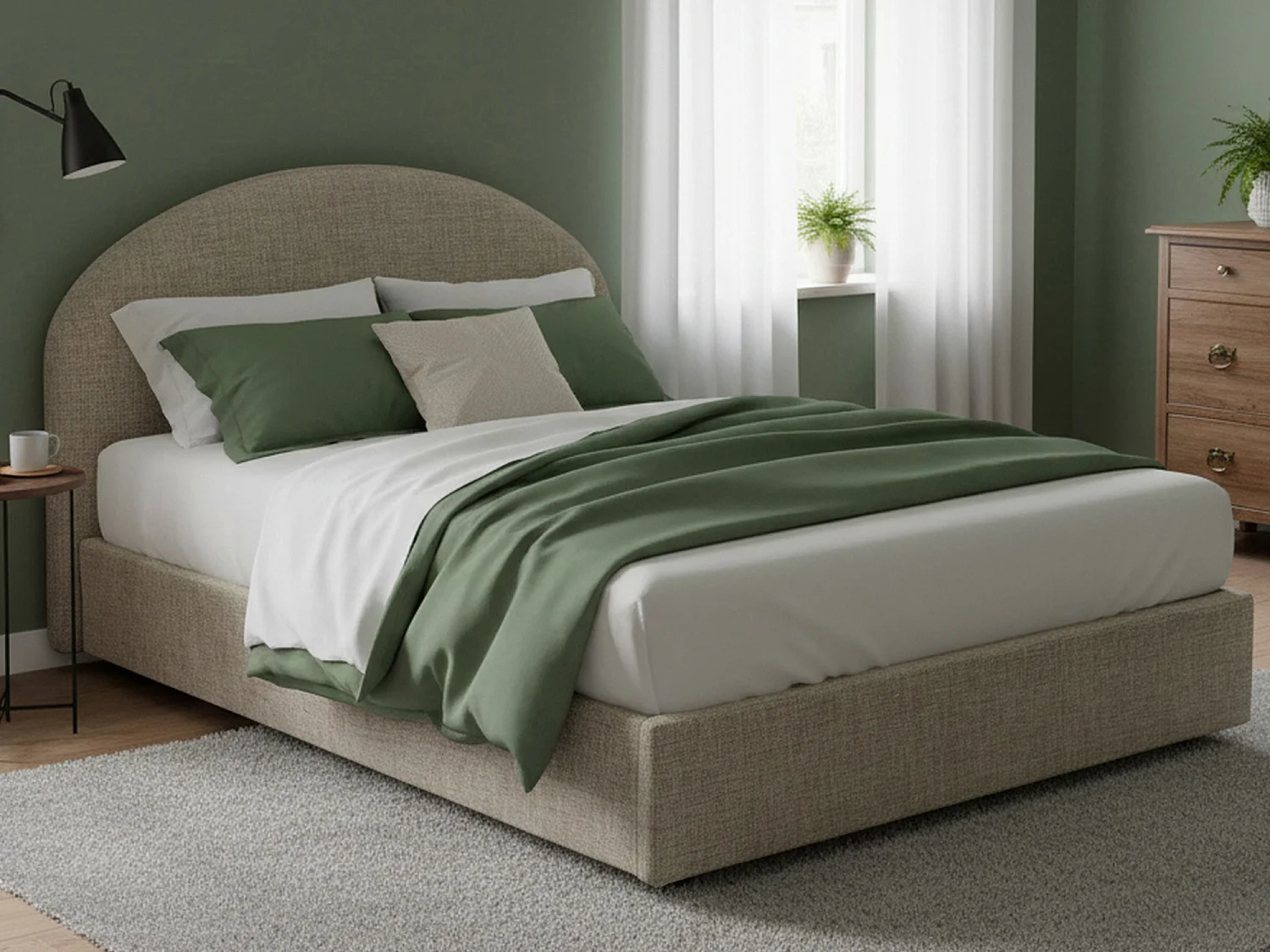 Letto Matrimoniale Archivio, Sfoderabile Made in Italy, 175x205 cm Grigio Tortora\ Tortora