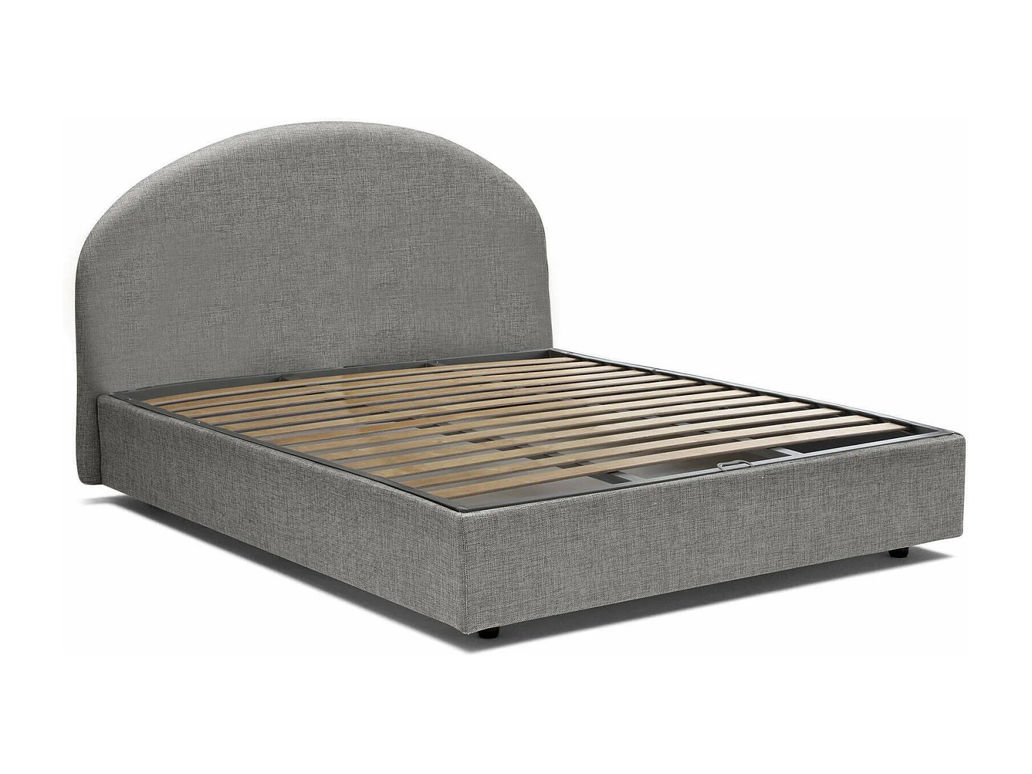 Dekon tweepersoonsbed, Opbergbed met stoffen bekleding, 100% Made in Italy, Opening aan de voorzijde, geschikt voor matras 160x200 cm, Grijs