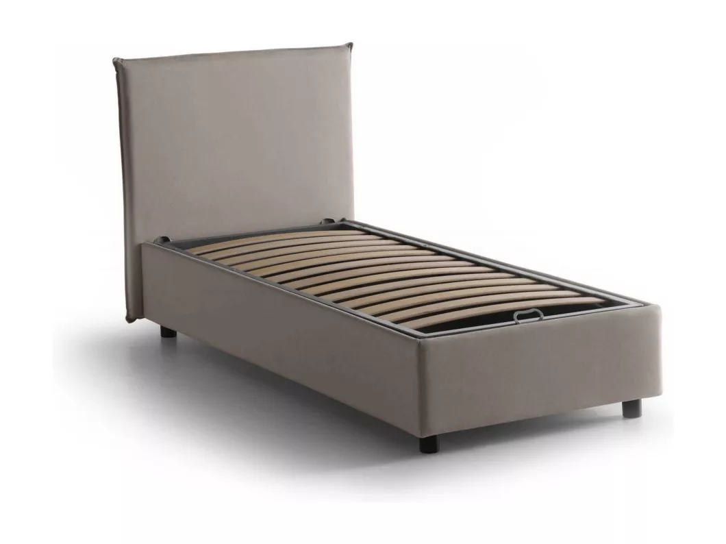 Kauf Unique Einzelbett Dbacchi, Containerbett mit Stoffbespannung, 100% Made in Italy, Frontöffnung, passend für Matratze Cm 80x200, Turteltaube