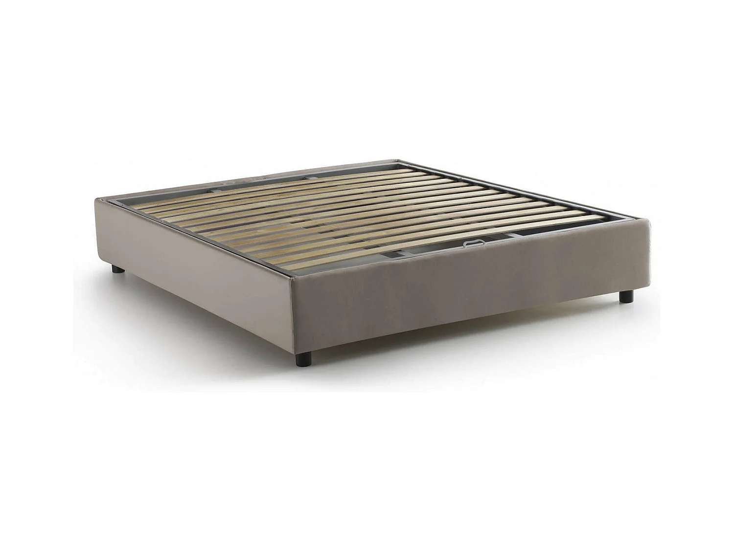 Lit double Dagazz, Lit coffre avec revêtement en tissu, 100% Made in Italy, Ouverture frontale, adapté pour matelas 140x190 cm, Taupe