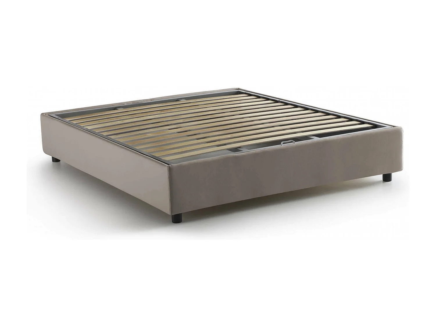 Talamo Italia - Letto alla francese Attilino, 100% Made in Italy, Tortora