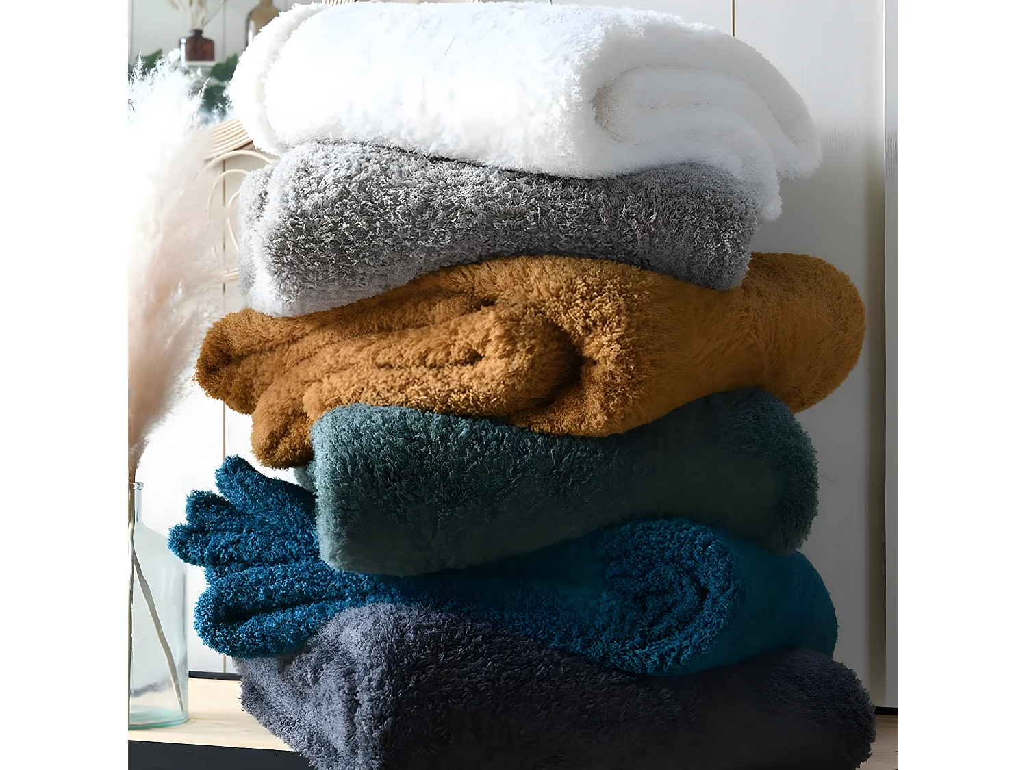 Plaid montréal pétrole 130 x 160 cm