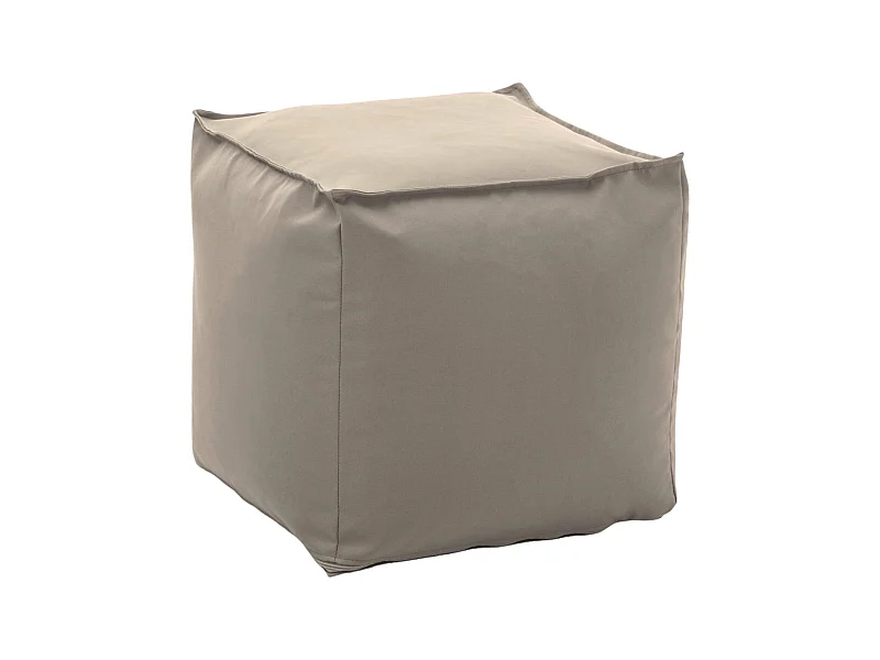 Pouf Dabbey, Pouf multifonctionnel, Fauteuil relaxant en tissu rembourré, 100% Made in Italy, 45x45h45 cm, Beige