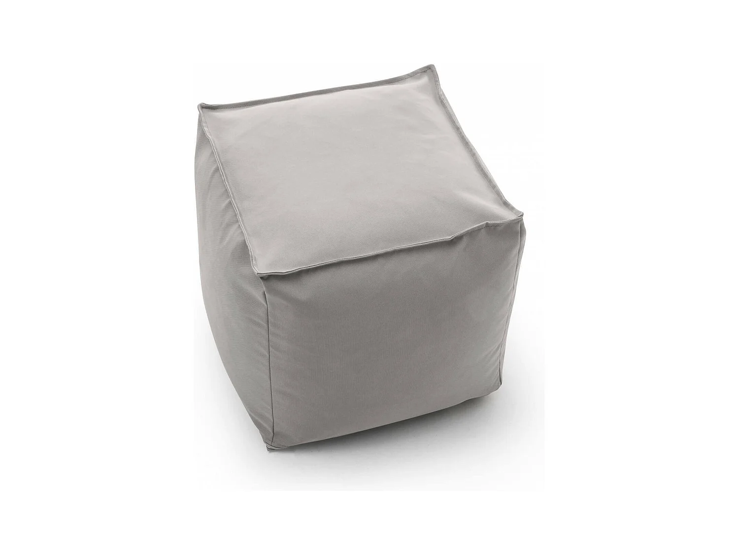 Pouf Dabbey, Pouf multifonctionnel, Fauteuil relaxant en tissu rembourré, 100% Made in Italy, 45x45h45 cm, Blanc
