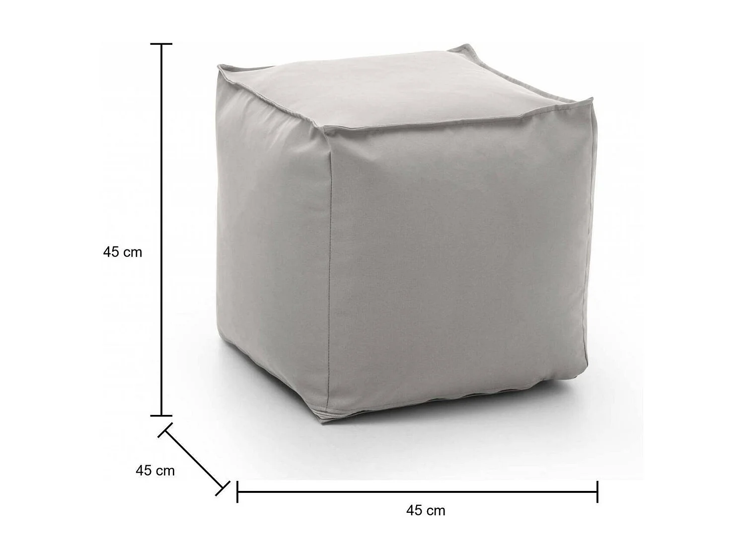 Pouf Aron, Sfoderabile Made in Italy, 45x45x45h cm Bianco
