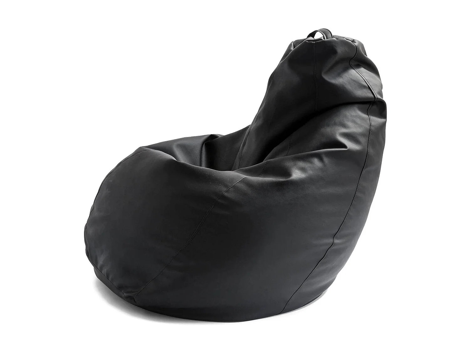 Puff Dabbew, Bolso puf, 100% Made in Italy, Puf de piel sintética, Cm 70x70h110, Negro