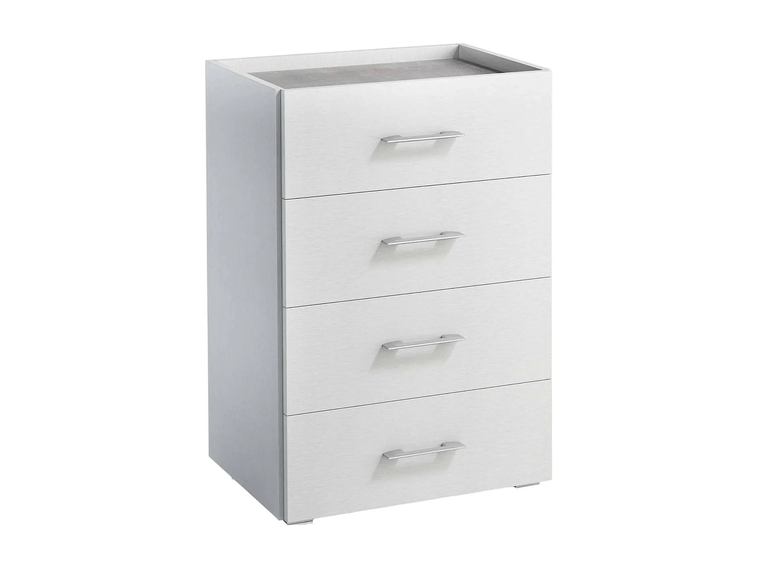 Commode Dmagli, commode à 4 tiroirs pour la chambre, bureau polyvalent ou meuble d'étude, 60x41h87 cm, blanc