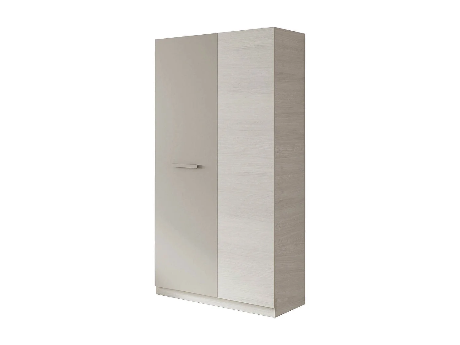 Armoire Daabec, armoire de chambre avec 2 portes battantes, armoire avec 3 étagères et tringle à vêtements, 90x52h200 cm, blanc et marron