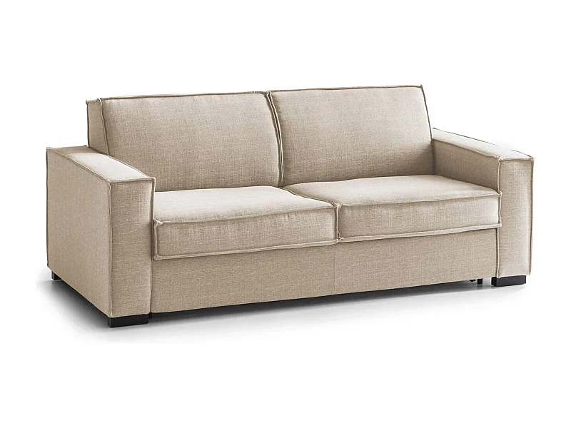 Divano Letto 2 Posti Alano, Sfoderabile Made in Italy, 95x180 cm Nero