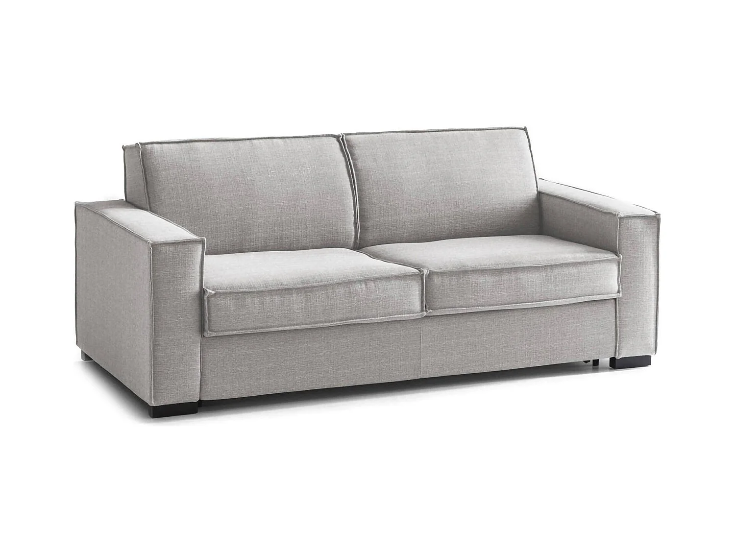 Canapé-lit Daad, canapé 3 places, 100% Made in Italy, Canapé de salon avec ouverture pivotante, en tissu rembourré, avec accoudoirs fins, 200x95h90 cm, Gris