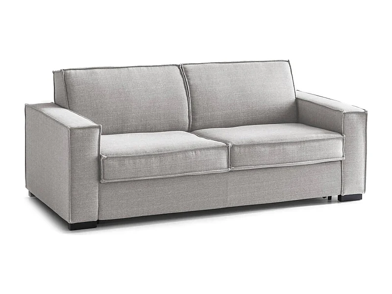 Canapé-lit Daad, canapé 3 places, 100% Made in Italy, Canapé de salon avec ouverture pivotante, en tissu rembourré, avec accoudoirs fins, 200x95h90 cm, Gris