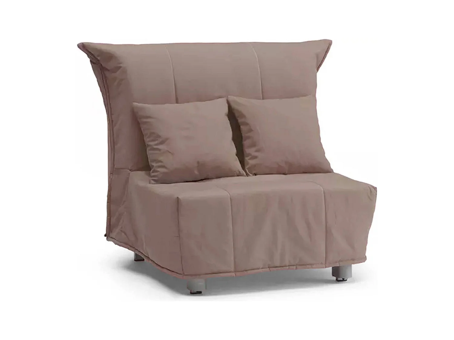 Canapé-lit Dabargi, Canapé simple, 100% Made in Italy, Fauteuil de salon avec ouverture trolley, en tissu rembourré, avec coussins inclus, 85x90h85 cm, Taupe