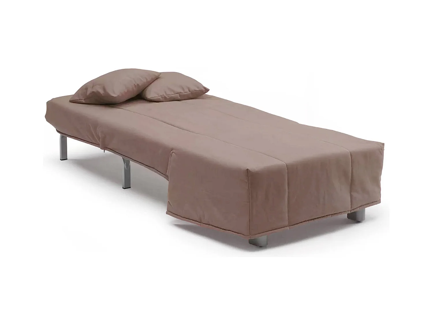 Canapé-lit Dabargi, Canapé simple, 100% Made in Italy, Fauteuil de salon avec ouverture trolley, en tissu rembourré, avec coussins inclus, 85x90h85 cm, Taupe