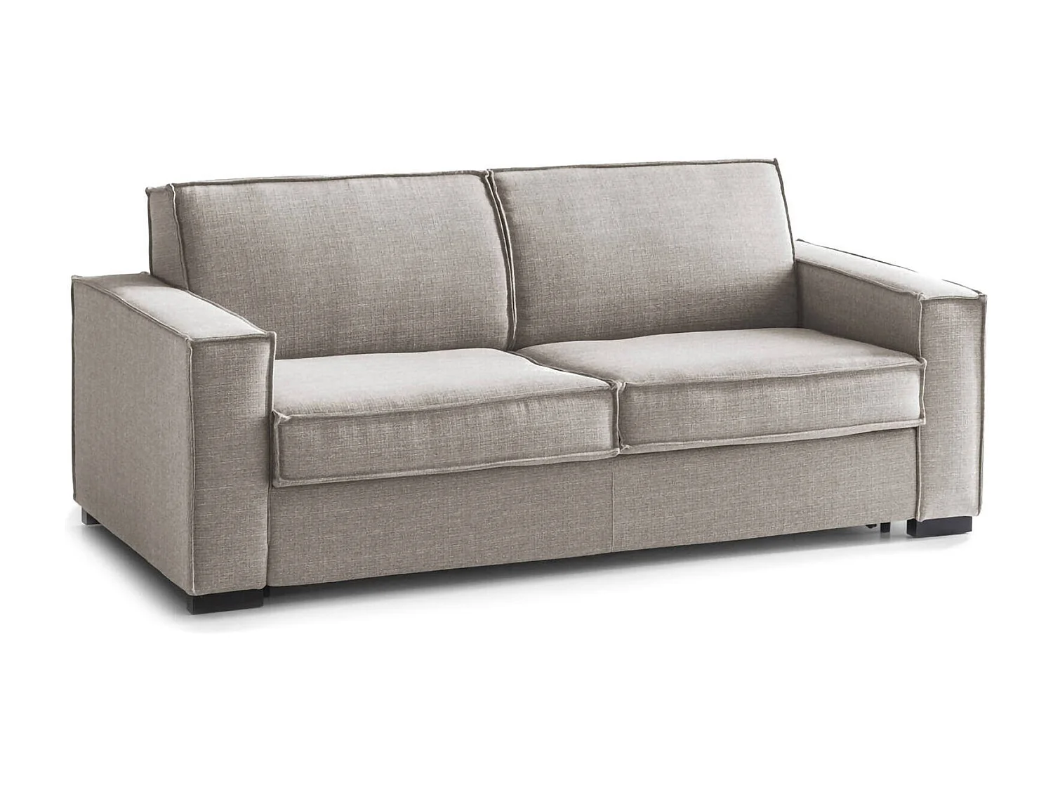 Canapé-lit Daad, canapé 3 places, 100% Made in Italy, Canapé de salon avec ouverture pivotante, en tissu rembourré, avec accoudoirs fins, Cm 200x95h90, Taupe