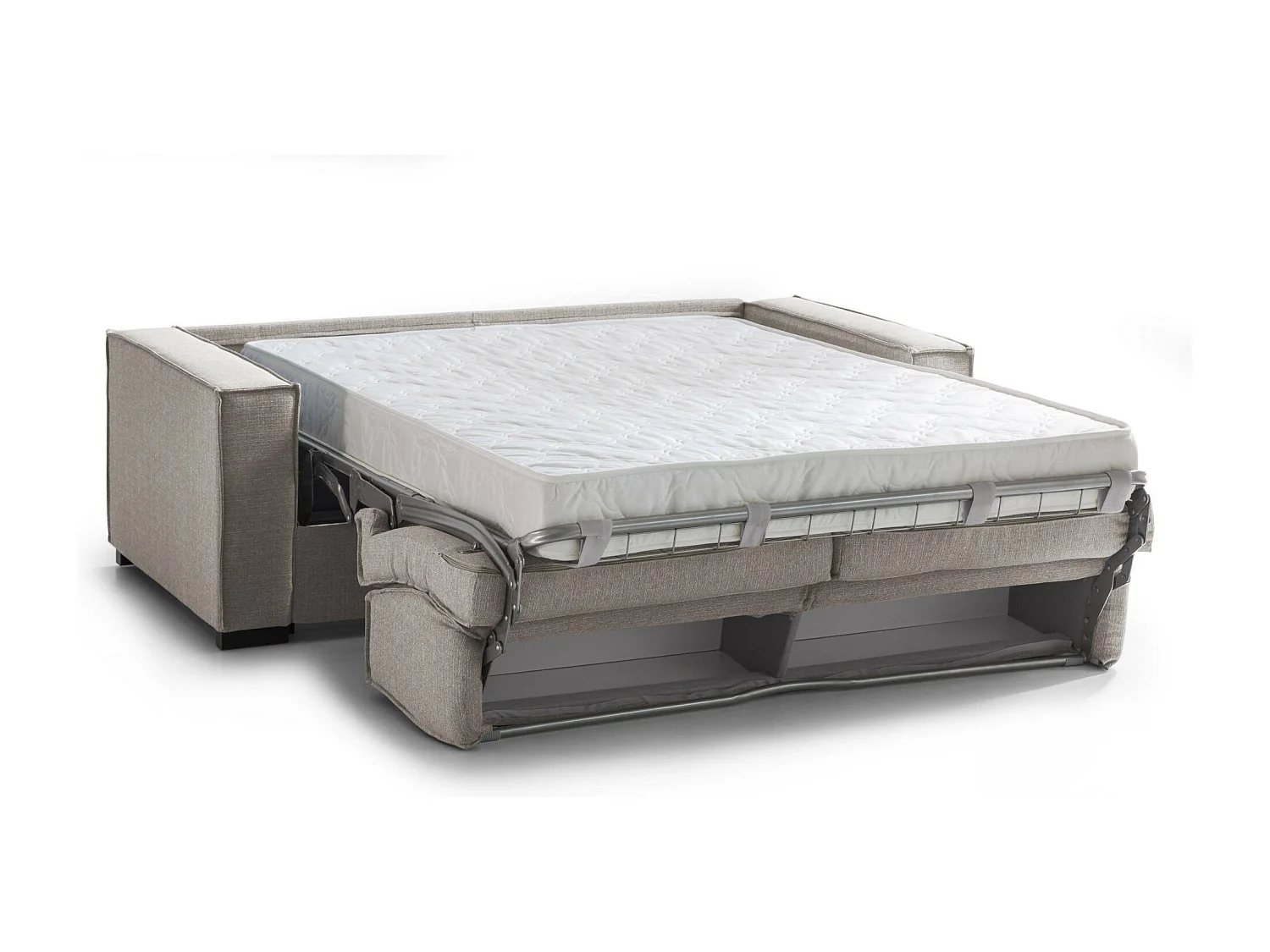 Canapé-lit Dekuba, canapé 2 places, 100% Made in Italy, Canapé de salon à ouverture pivotante, en tissu rembourré, avec accoudoirs standards, 180x95h90 cm, Taupe