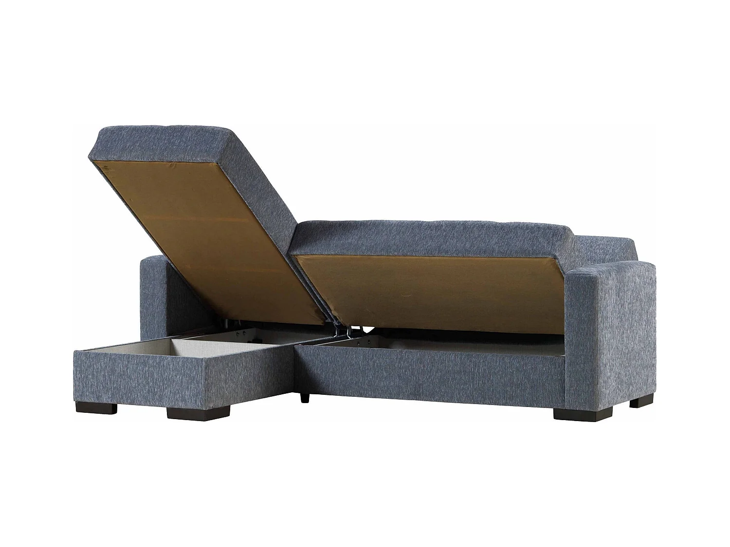 Canapé Ddajca, Canapé d'angle avec péninsule réversible, Canapé de rangement pour le salon avec chaiselongue et 2 coussins, 230x150h81 cm, Gris